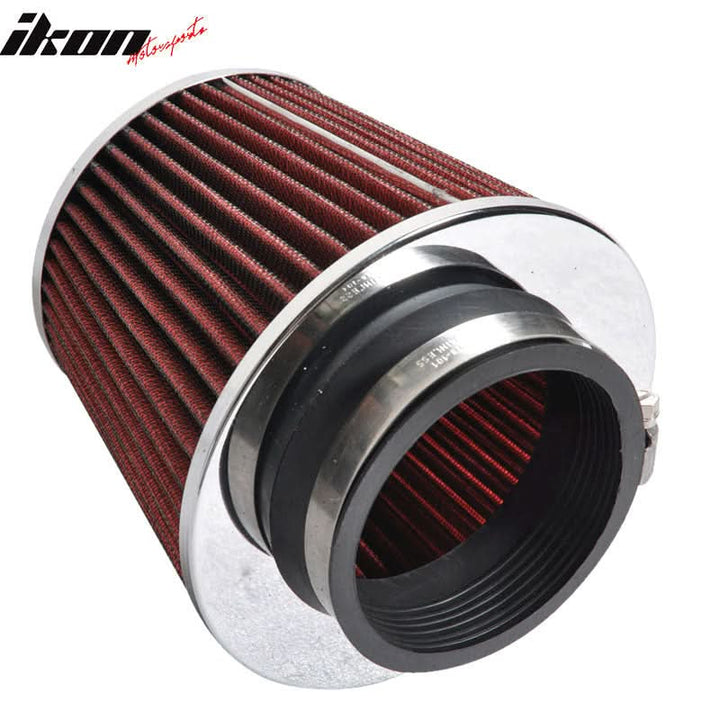 Fits 3.5in Race Performance Cold Airintake Cone Filter Red 88-12 Civic