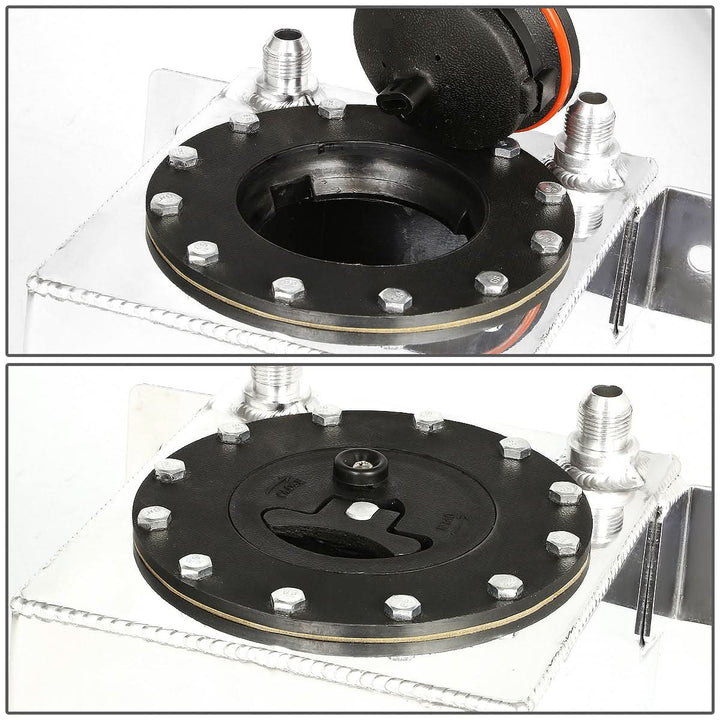 1 Gallon Aluminum Fuel Cell Gas Tank - Polished Bottom Feed