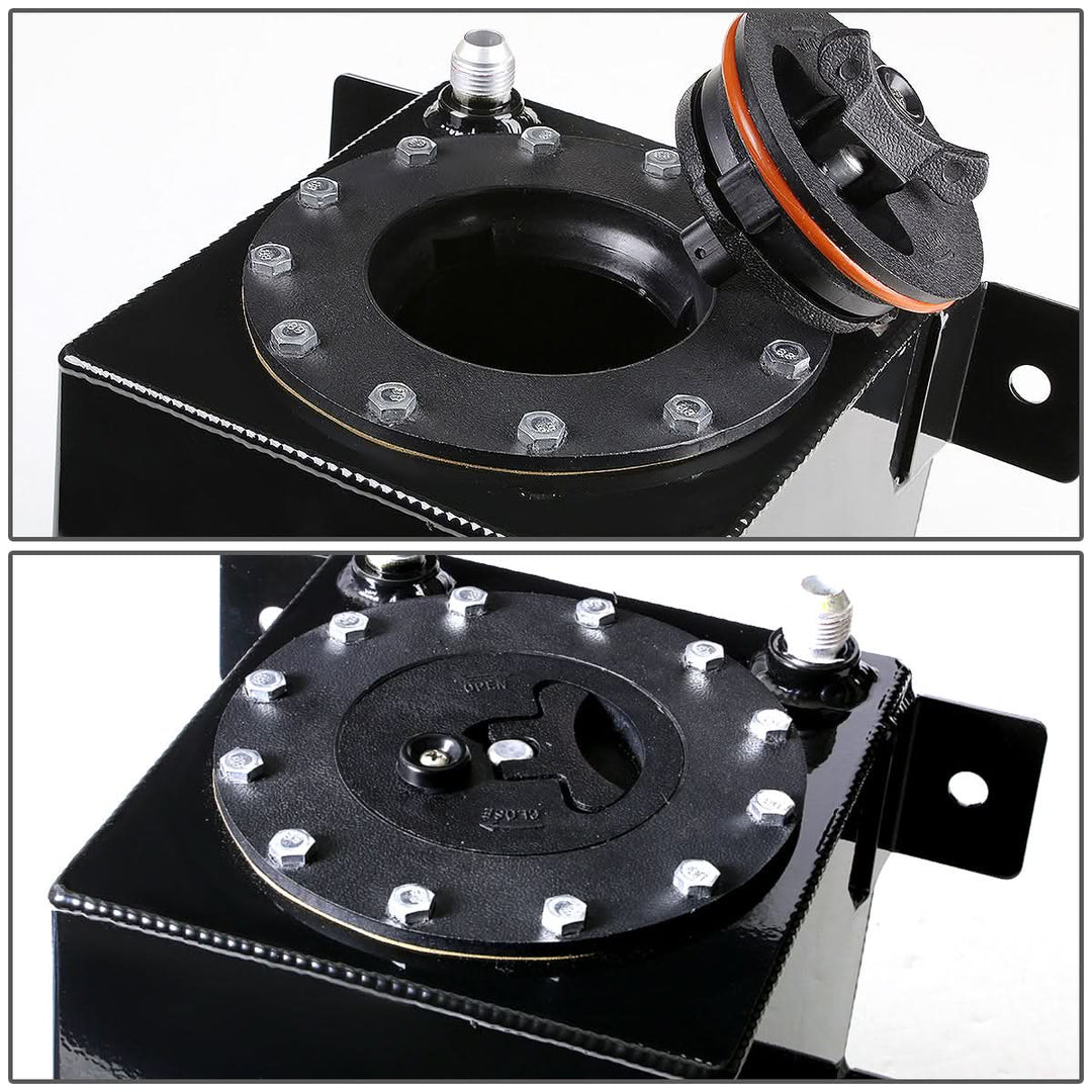 1-Gallon Aluminum Fuel Cell Gas Tank with Black Cap Bottom-Feed