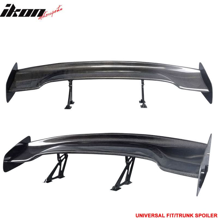 Universal 57" JDM Racing GT RS Carbon Fiber Trunk Spoiler W/ Brackets