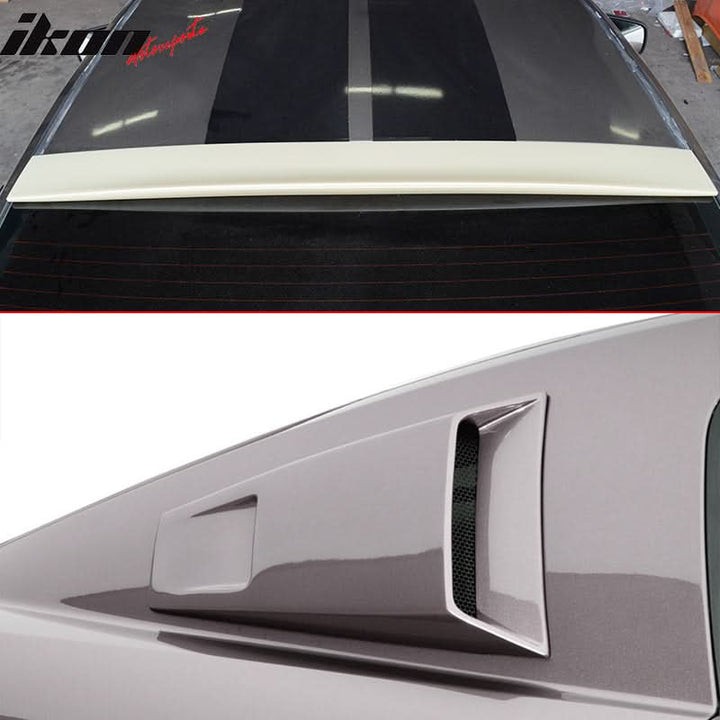 Fits 05-14 Ford Mustang Coupe Roof Wing & PU Eleanor Window Louvers