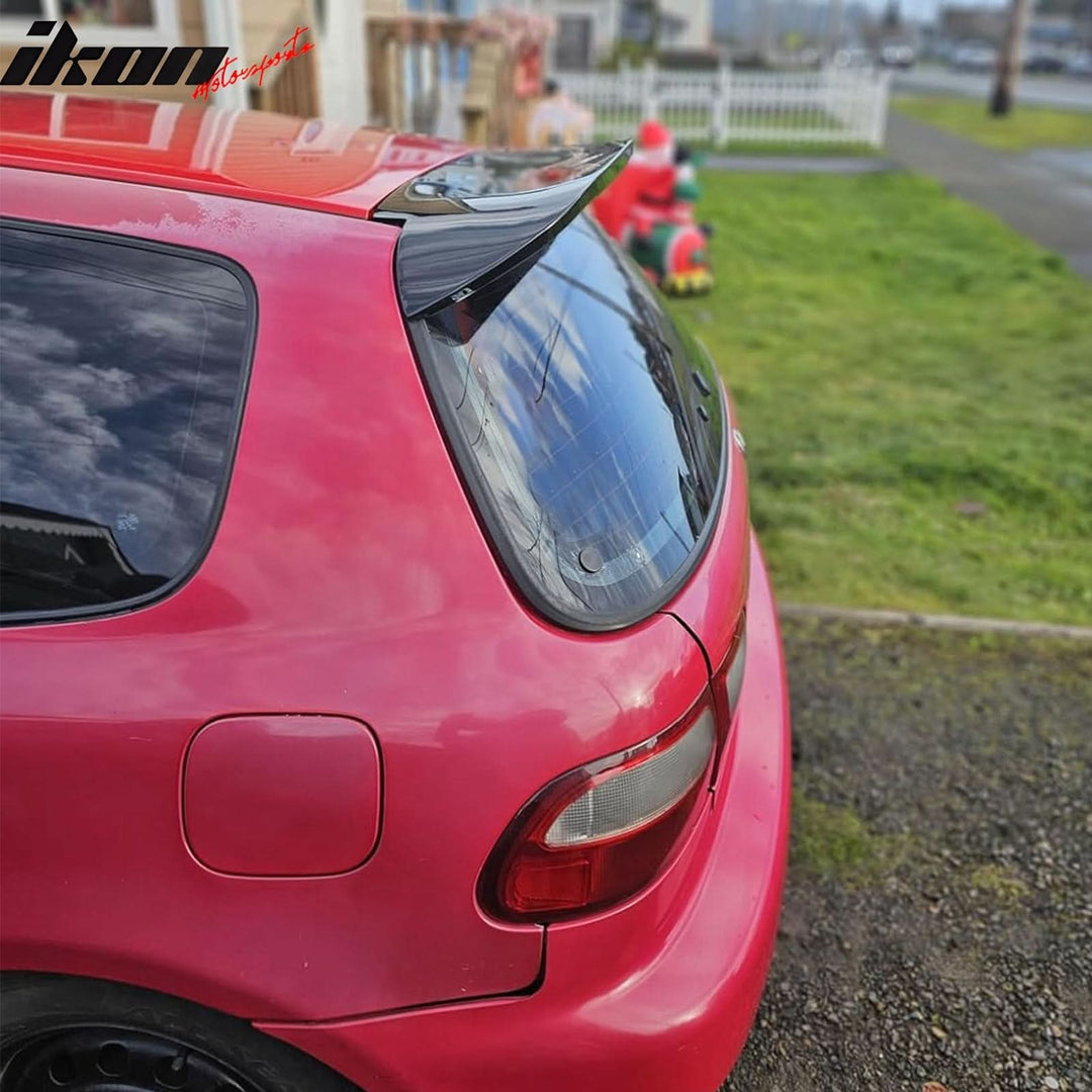 1992-1995 Honda Civic Hatchback Glossy Black Roof Window Spoiler ABS