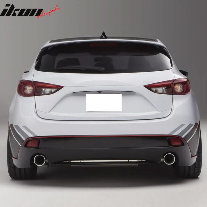 2014-2017 Mazda 3 5Dr Hatchback Unpainted Rear Roof Spoiler Wing