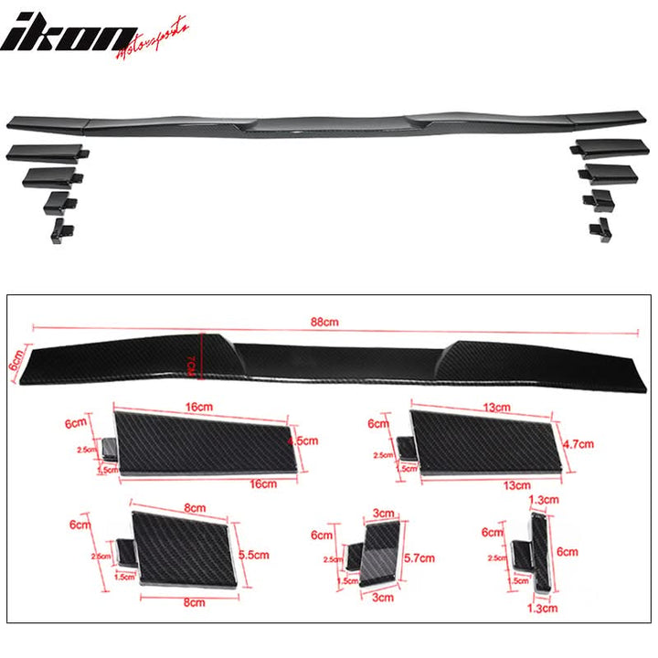 Universal Fitment Carbon Fiber Print Adjustable Rear Roof Spoiler ABS