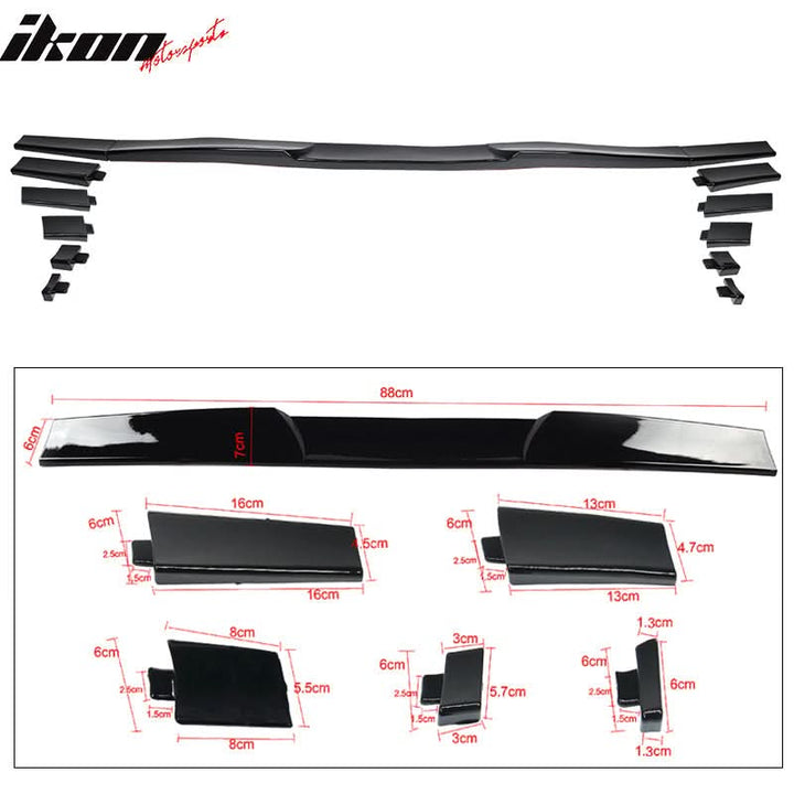 Universal Fitment Gloss Black Adjustable Rear Top Roof Spoiler Lip ABS