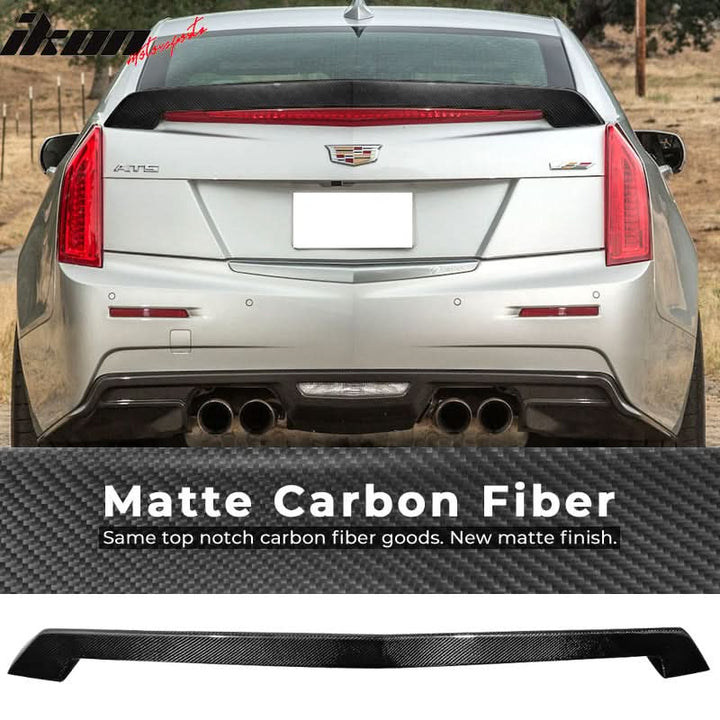 2016-2019 Cadillac ATS-V Sedan V Style Carbon Fiber Trunk Spoiler Wing