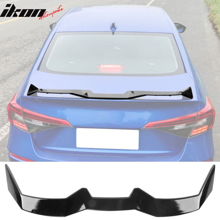 2022-2025 Honda Civic 4DR Gloss Black Seagull Rear Spoiler Wing ABS