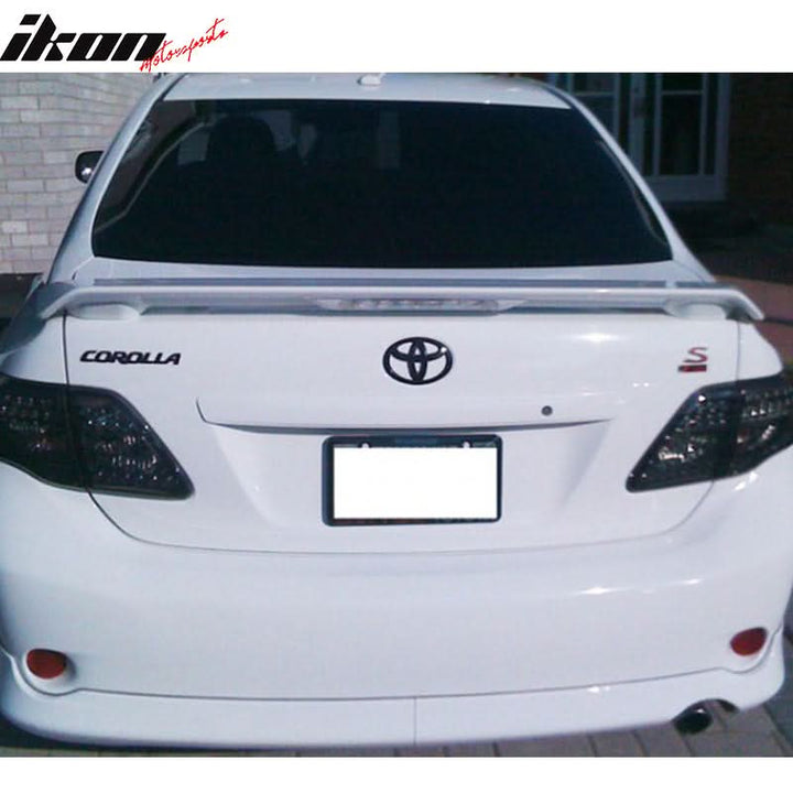 2009-2011 Corolla S LE XLE Black Rear Spoiler Wing LED Brake Lamp ABS