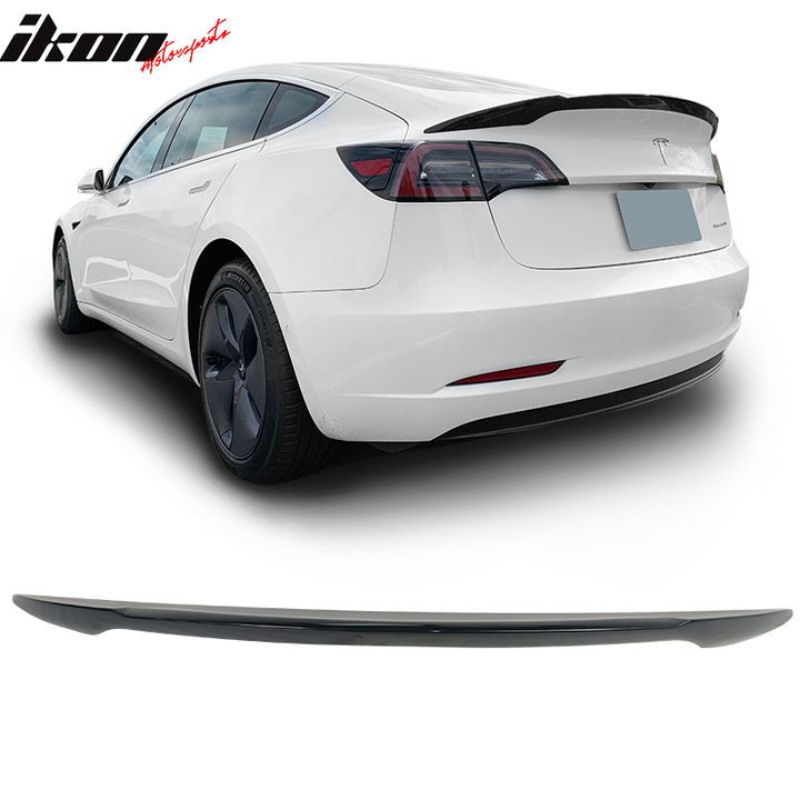 2017-2023 Tesla 3 Sedan 4-Door IKON V Trunk Spoiler ABS