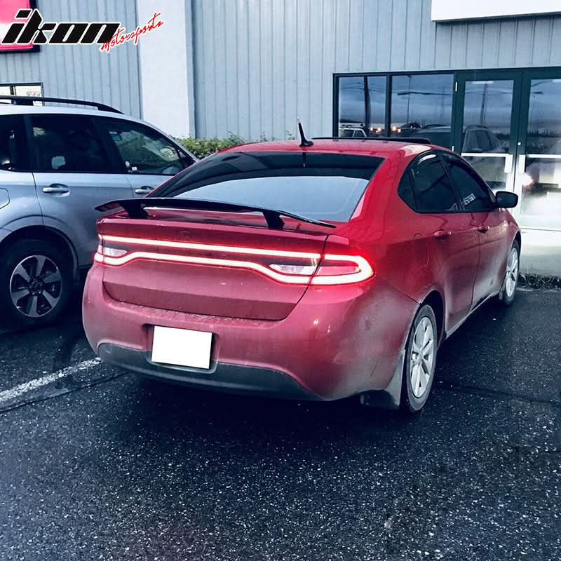 2013-2016 Dodge Dart Glossy Black Rear Trunk Spoiler 2 Post ABS Sedan
