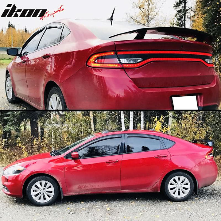 2013-2016 Dodge Dart Glossy Black Rear Trunk Spoiler 2 Post ABS Sedan