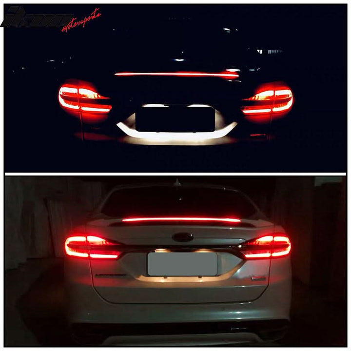 2013-2020 Ford Fusion Long LED Style Rear Trunk Spoiler Lip Wing ABS
