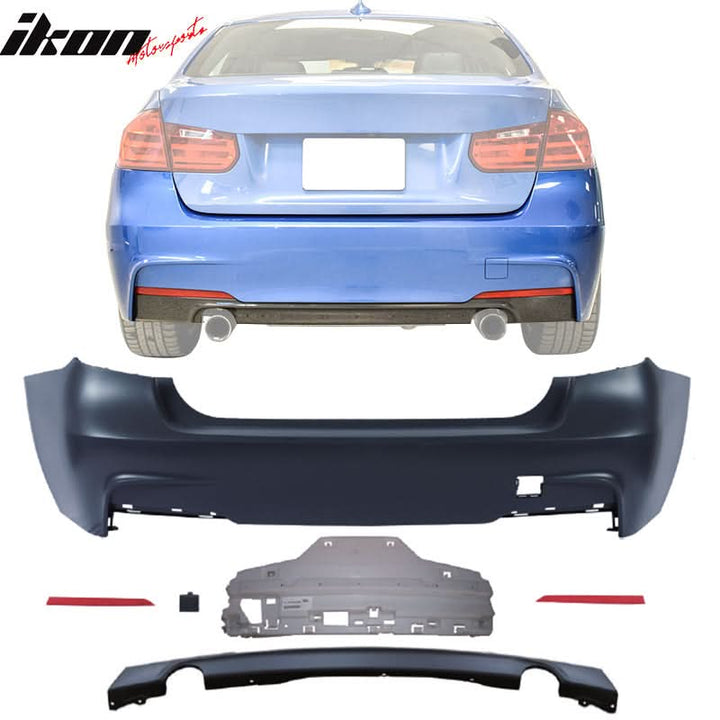 2012-2018 BMW F30 M-Tech Rear Bumper 335i Single Muffler Twin Outlet
