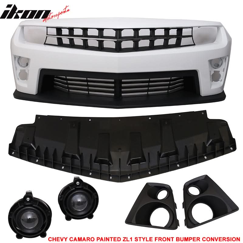 Fits 10-13 Chevy Camaro ZL1 Front Bumper Olympic White - PP