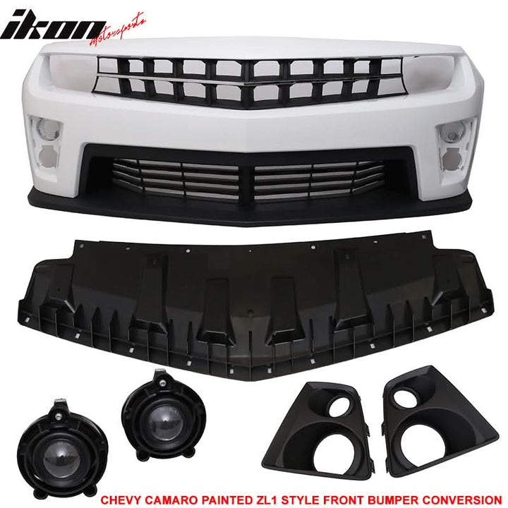 Fits 10-13 Chevy Camaro ZL1 Front Bumper Olympic White - PP