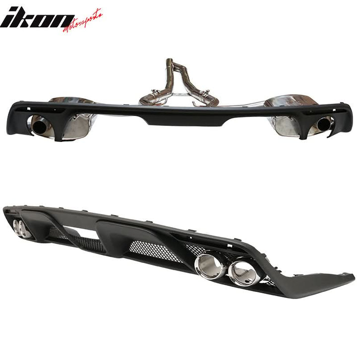 2015-2017 Ford Mustang GT-350 Style Rear Diffuser W/ Dual Catback Tips
