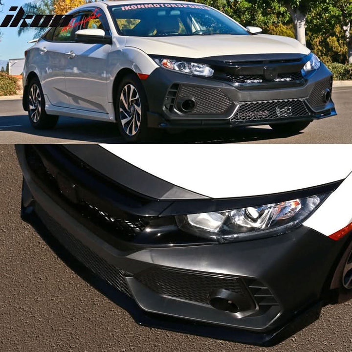 2016-2021 Honda Civic Type R Gloss Black Front Bumper Cover & Lip