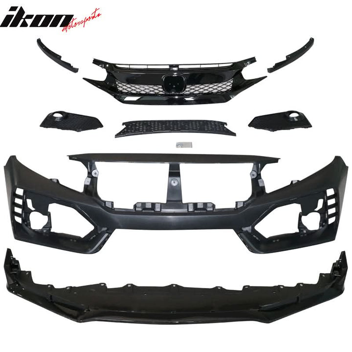 2016-2018 Honda Civic Type-R Front Bumper & Lip Gloss & DRL Light