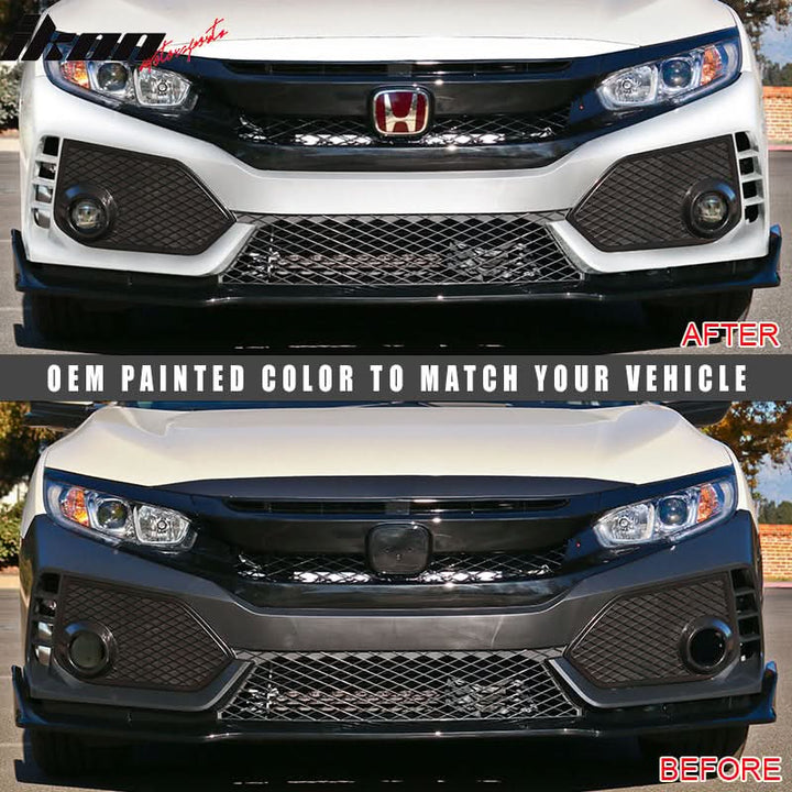 2016-2021 Honda Civic Type R Gloss Black Front Bumper Cover & Lip