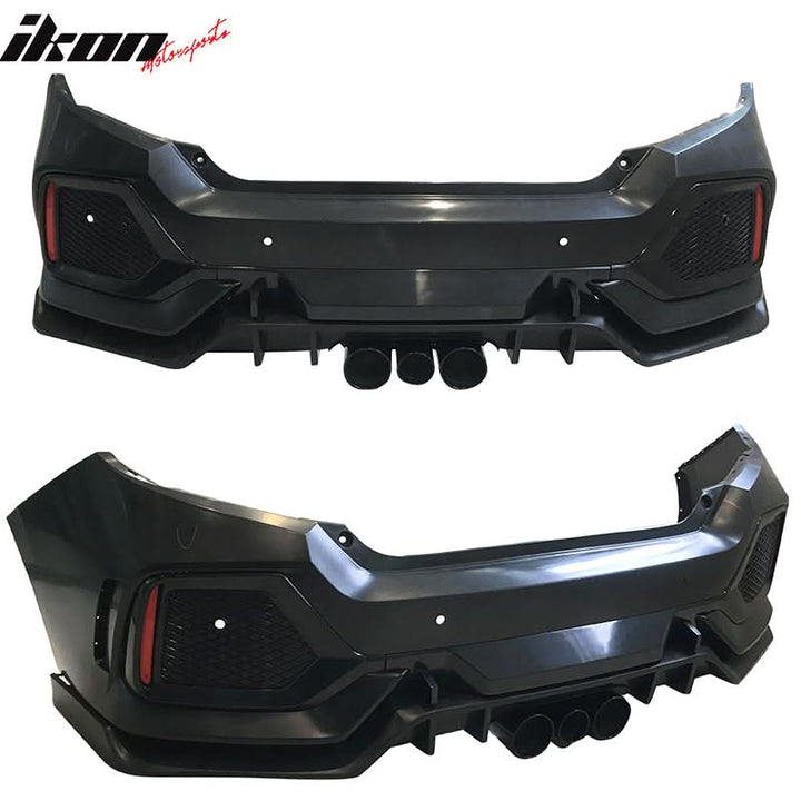 2016-2021 Honda Civic Sedan Type R Style CTR Bumper + Lip +Grille