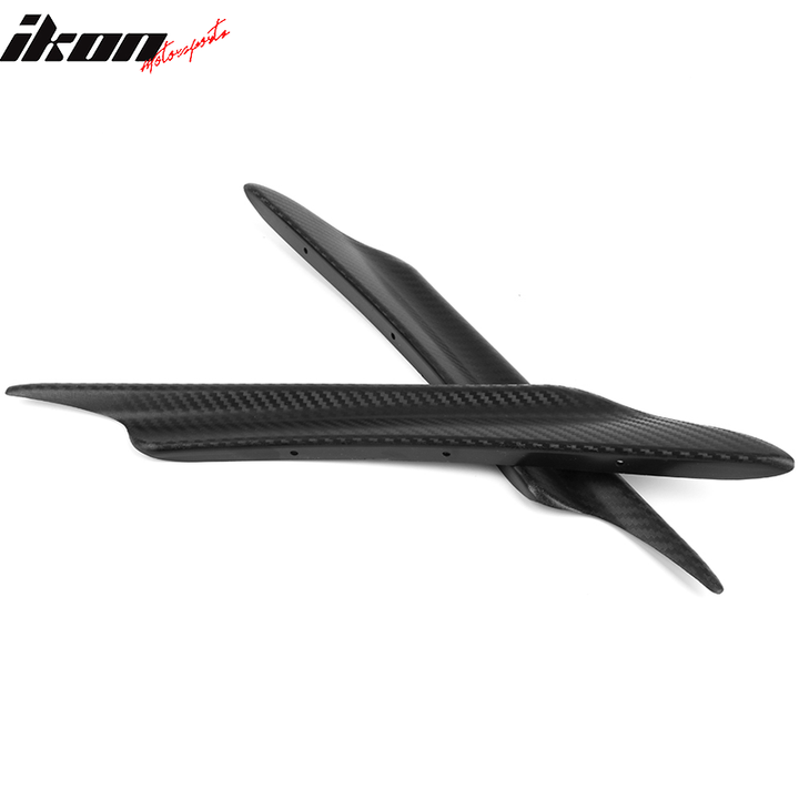 Universal Fit 40CM 2PC Front Bumper Lip Canards Carbon Texture PP
