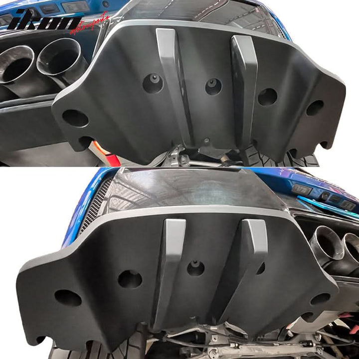 2014-2019 Chevy Corvette C7 Primer Black Rear Bumper Diffuser ABS