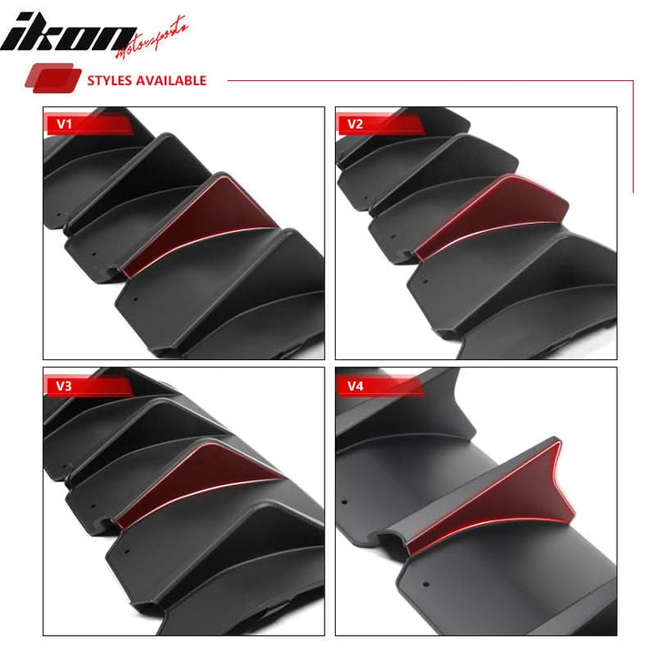 2008-2014 Challenger Front+Rear Bumper Cover+Fender Flares+V3 Diffuser