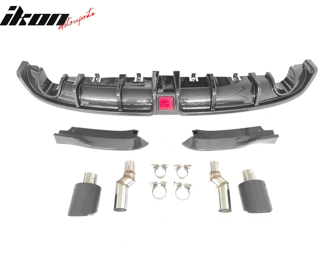 2022-2024 Civic EX/Touring/Si Sedan Gloss Rear Diffuser W/LED+Dual Tip