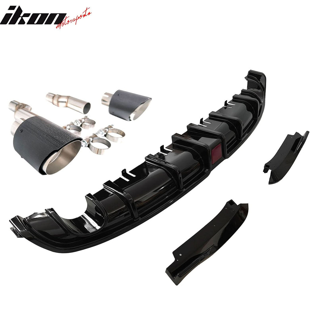 2022-2024 Civic EX/Touring/Si Sedan Gloss Rear Diffuser W/LED+Dual Tip