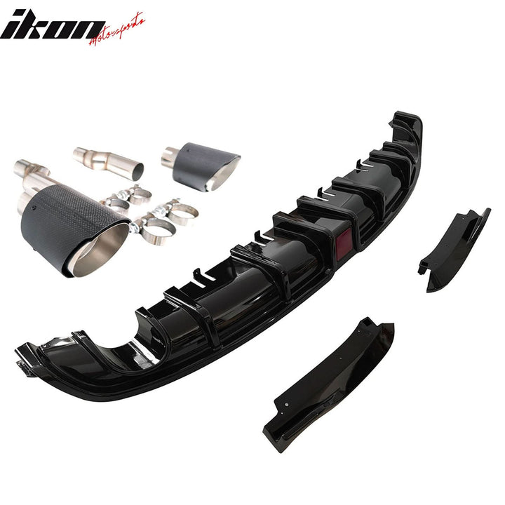 2022-2024 Civic EX/Touring/Si Sedan Gloss Rear Diffuser W/LED+Dual Tip