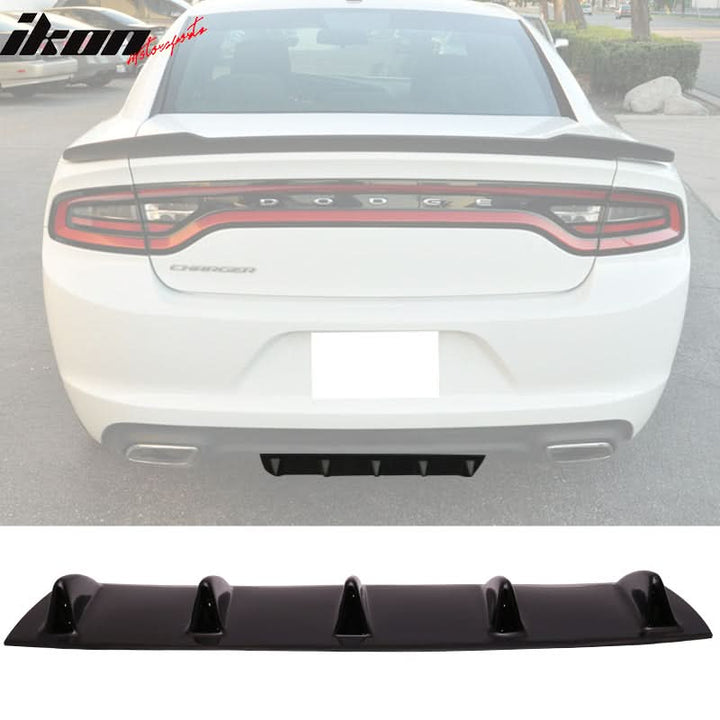 2015-2024 Dodge Charger 5 Fins Gloss Black Rear Bumper Diffuser ABS