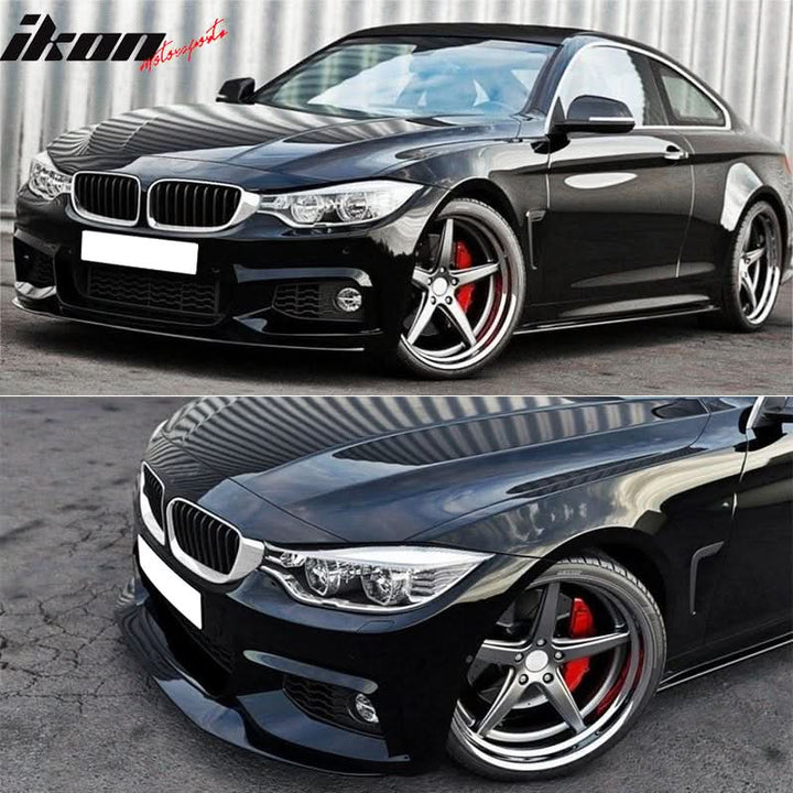 2014-2020 BMW F32 F33 F36 Unpainted Black Front Bumper Lip PU