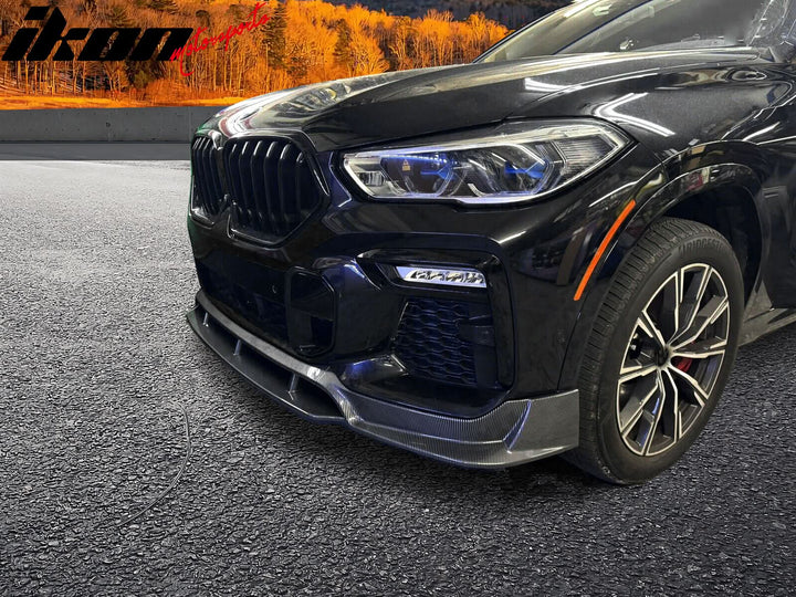 2020-2023 Bmw G06 X6 M Sport Front Bumper Lip Carbon Fiber Print ABS