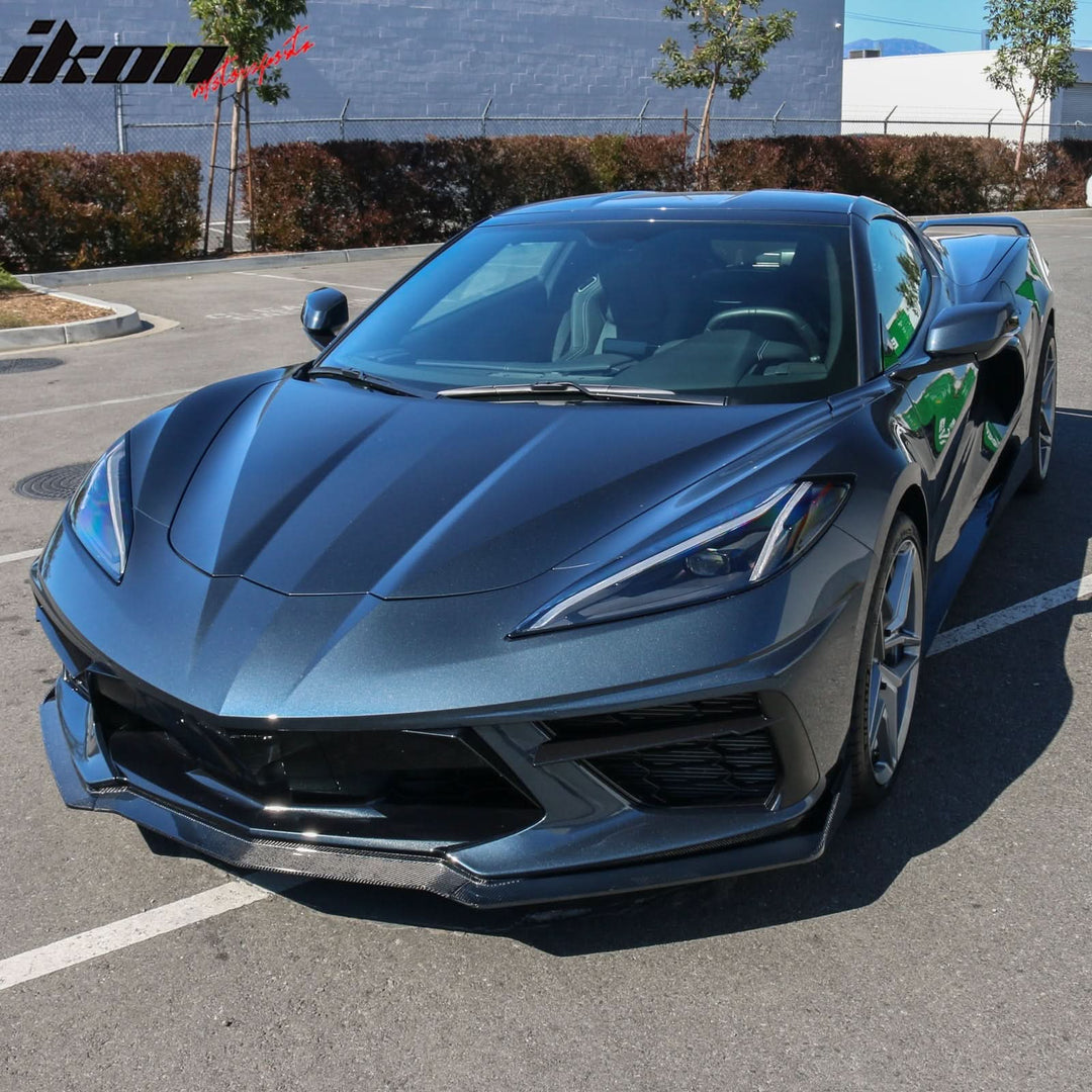 2020-2025 Chevy Corvette C8 5VM Style Front Bumper Lip Carbon Fiber