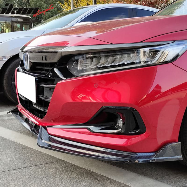 2021-2022 Honda Accord IKON V1 Style Front Bumper Lip Spoiler 3PCS PP
