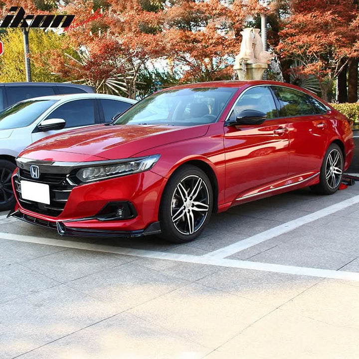 2021-2022 Honda Accord IKON V1 Style Front Bumper Lip Spoiler 3PCS PP