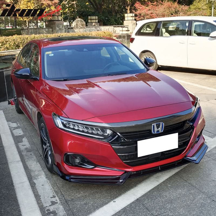 2021-2022 Honda Accord IKON V1 Style Front Bumper Lip Spoiler 3PCS PP