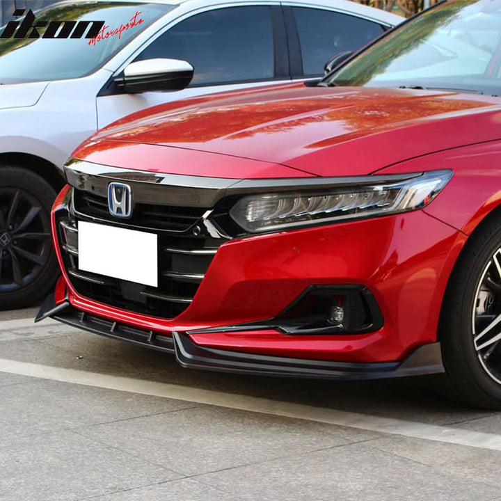 2021-2022 Honda Accord IKON V1 Style Front Bumper Lip Spoiler 3PCS PP