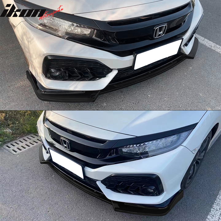2017-2021 Honda Civic Hatchback IKON Style 3PCS Front Bumper Lip PP