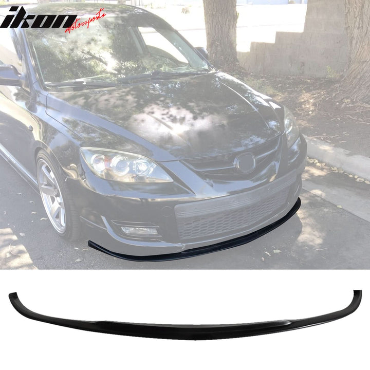 2007-2009 Mazda 3 Type-K Black Front Bumper Lip Splitter PU Sedan