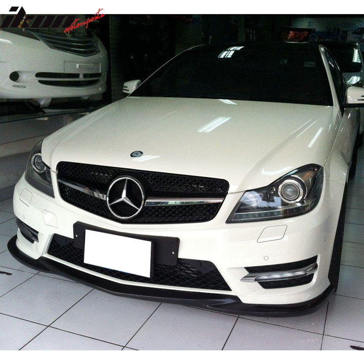 2012-2014 Benz W204 C Class GH Style Matte Black Front Bumper Lip ABS