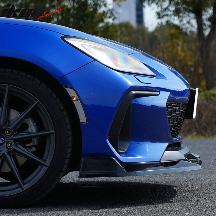 2022-2025 Subaru BRZ JDM 2 Style Gloss Black 3PCS Front Bumper Lip PP