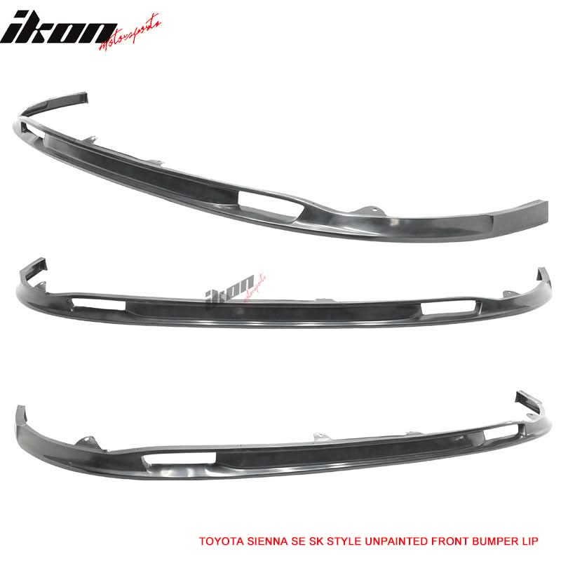 2011-2016 Toyota Sienna XL30 SE SK Style Unpainted Front Bumper Lip PU