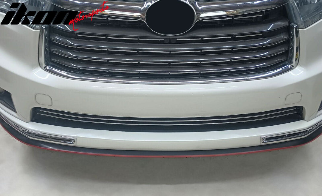 Universal 100" Inch Type 1 Front Bumper Lip Spoiler Black Red Trim