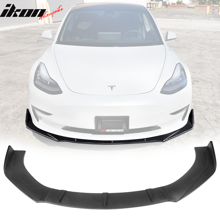 Universal Valance Front Bumper Lip Splitter Chin Spoiler 3PC PP