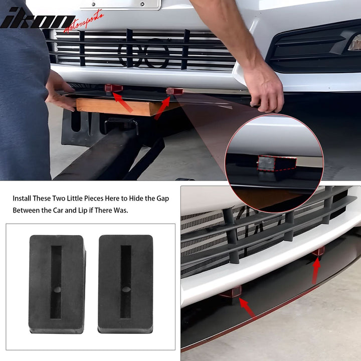 Honda Civic 62"-66" 3PCS A Style Black Front Lip with Strut Rods