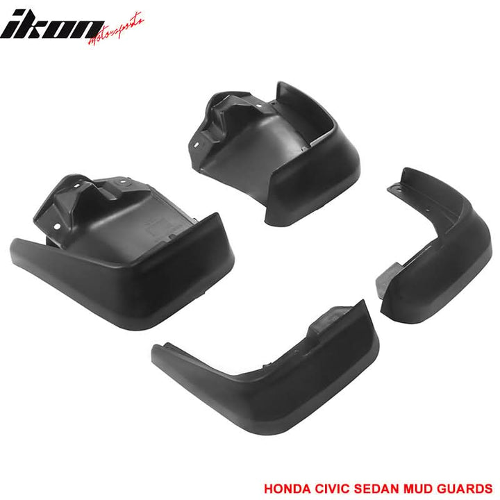 2012-2014 Honda Civic 4Pc 4Dr OE Style Mud Guard Splash Flap Fender PU
