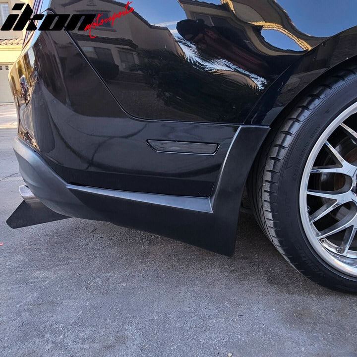 2010-2012 Ford Mustang V6 Unpainted Black Rear Bumper Lip Aprons PU