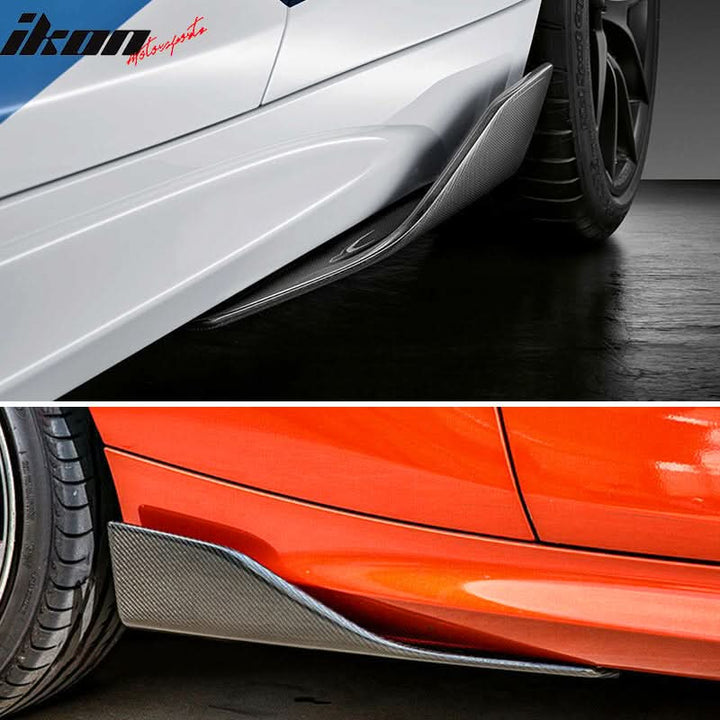 2016-2020 BMW M2 P Style Side Skirts Rocker Panel Matte Carbon Fiber