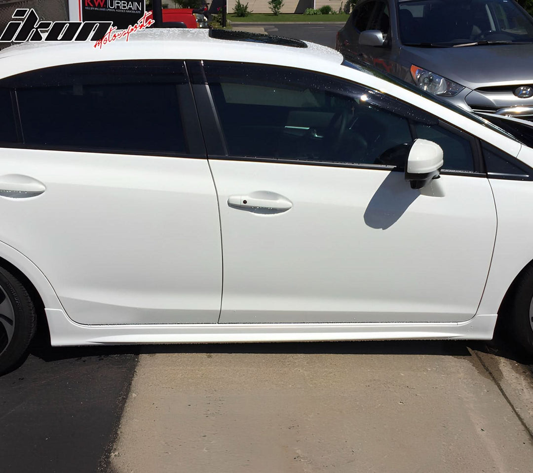 2012-2015 Honda Civic Sedan Side Skirts Extention JDM Mug Style Black